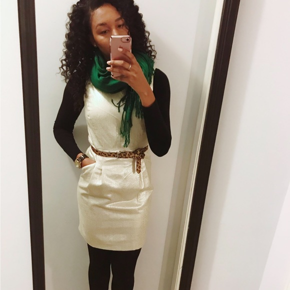 Dalia Cream And Silver Sheath Dress Size 2 - Picture 5 of 5